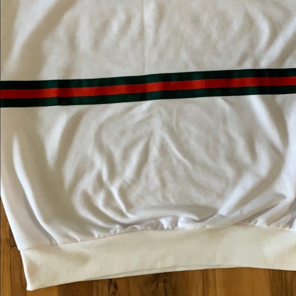 Sweater, white with red and green stripes - Picture 3 of 3